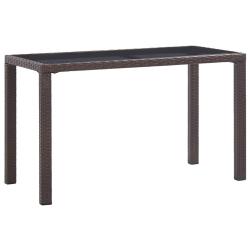 Table de jardin Marron 123x60x74 cm R&eacute;sine tress&eacute;e