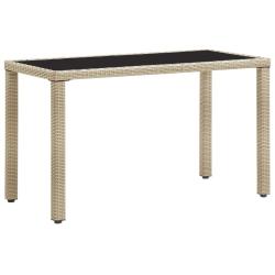 Table de jardin Beige 123x60x74 cm R&eacute;sine tress&eacute;e