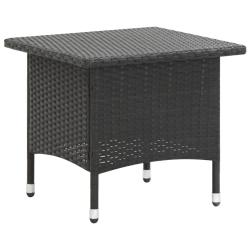 Table &agrave; th&eacute; Noir 50x50x47 cm R&eacute;sine tress&eacute;e