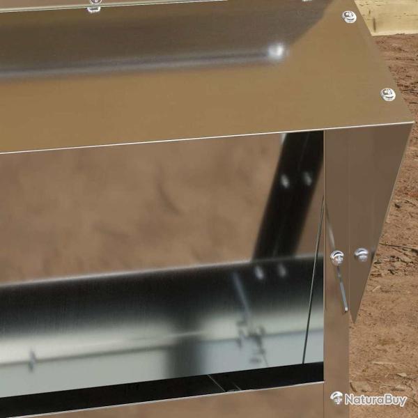 Mangeoire pour poules Argent 40,5 x 45 x 41 cm Acier galvanis�