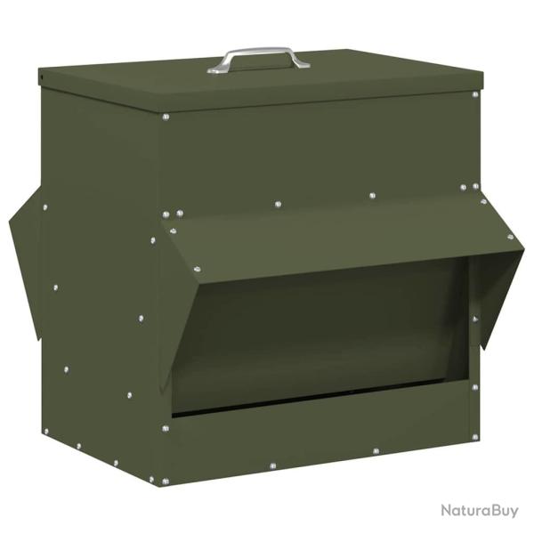 Mangeoire pour poules Vert olive 40,5 x 45 x 41 cm