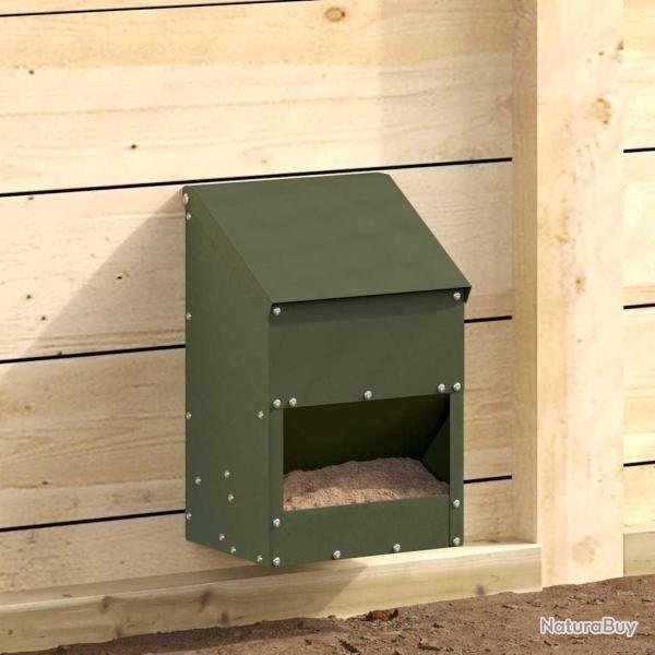 Mangeoire pour poules Vert olive 21 x 16 x 33 cm