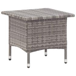 Table &agrave; th&eacute; Gris 50x50x47 cm R&eacute;sine tress&eacute;e