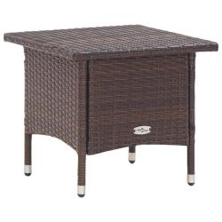 Table &agrave; th&eacute; Marron 50x50x47 cm R&eacute;sine tress&eacute;e