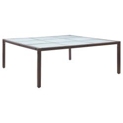 Table &agrave; manger de jardin Marron 200x200x74 cm R&eacute;sine tress&eacute;e