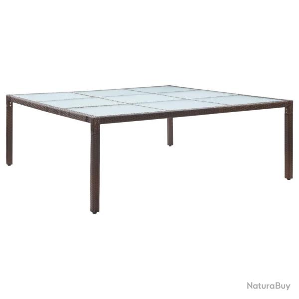 Table � manger de jardin Marron 200x200x74 cm R�sine tress�e