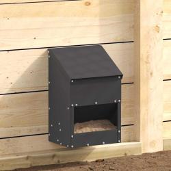 Mangeoire pour poules Noir 21 x 16 x 33 cm Acier Lamin&eacute; &agrave; Froid