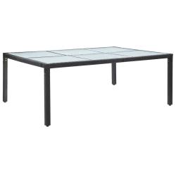Table &agrave; d&icirc;ner d'ext&eacute;rieur Noir 200x150x74 cm R&eacute;sine tress&eacute;e