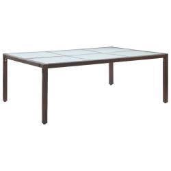 Table &agrave; d&icirc;ner d'ext&eacute;rieur Marron 200x150x74 cm R&eacute;sine tress&eacute;e