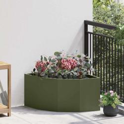 Jardini&egrave;re d'Angle Vert olive 60 x 60 x 35 cm Acier