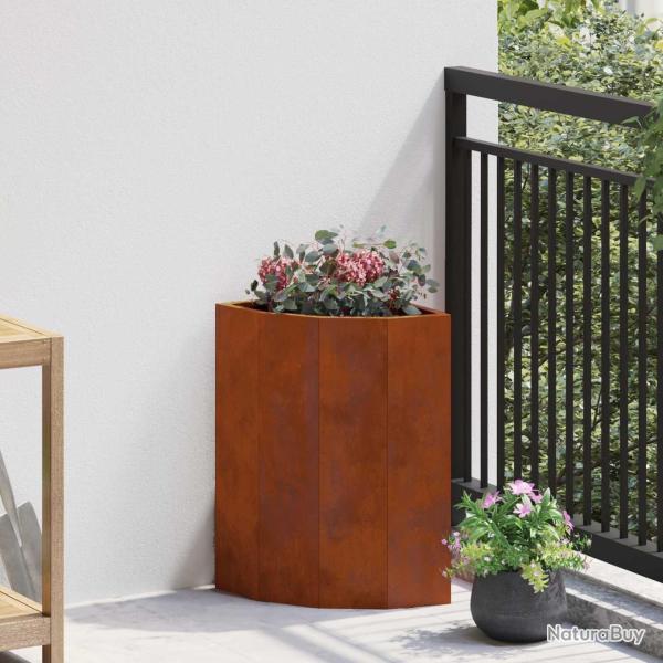 Jardini�re d'Angle Rouill� 30 x 30 x 50 cm