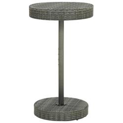 Table de jardin Gris 60,5x106 cm R&eacute;sine tress&eacute;e