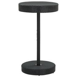 Table de jardin Noir 60,5x106 cm R&eacute;sine tress&eacute;e