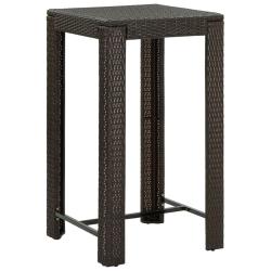 Table de bar de jardin Marron 60,5x60,5x110,5 cm R&eacute;sine tress&eacute;e