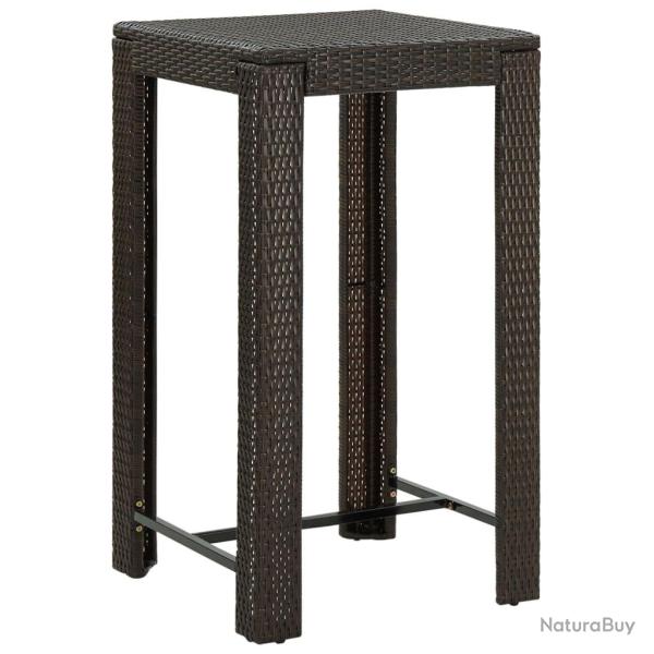 Table de bar de jardin Marron 60,5x60,5x110,5 cm R�sine tress�e