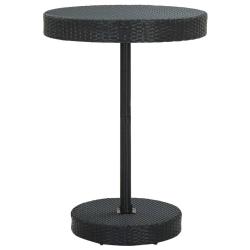 Table de jardin Noir 75,5x106 cm R&eacute;sine tress&eacute;e
