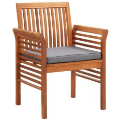Chaise &agrave; d&icirc;ner de jardin avec coussin Bois d'acacia massif