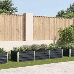 Lit sur&eacute;lev&eacute; de jardin Anthracite 240x80x45 cm Acier galvanis&eacute;