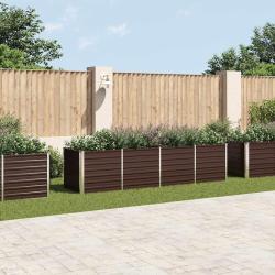 Lit sur&eacute;lev&eacute; de jardin Marron 320x80x77 cm Acier galvanis&eacute;