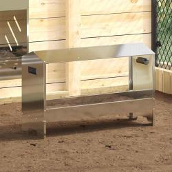 Bac de nourrissage pour poules Argent 81 x 32 x 53,5 cm