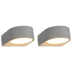 2 pcs Appliques murales d'ext&eacute;rieur 1 W Blanc Rond