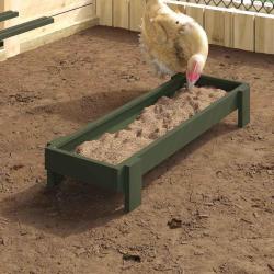 Bac de nourrissage pour poules Vert olive 80 x 28 x 13.5 cm