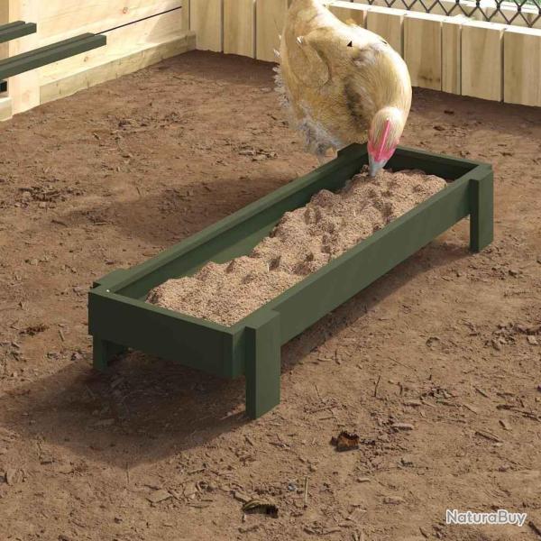 Bac de nourrissage pour poules Vert olive 80 x 28 x 13.5 cm
