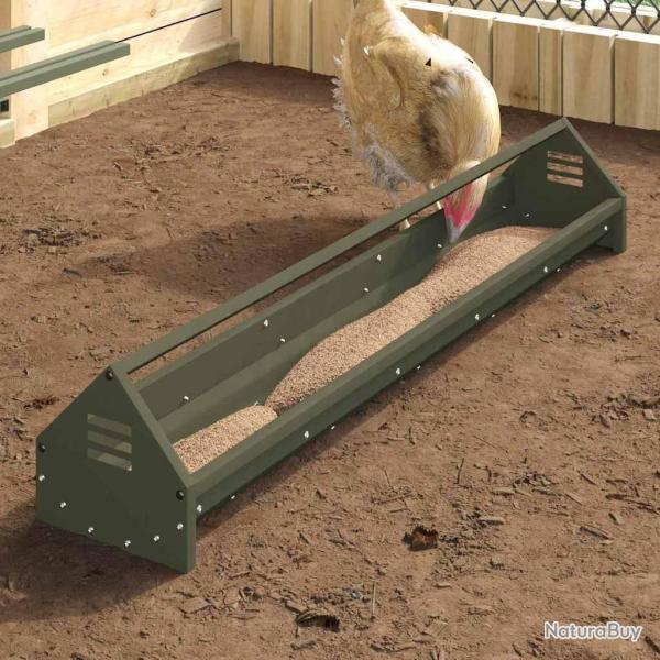 Bac de nourrissage pour poules Vert olive 108 x 20,5 x 20 cm