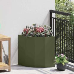 Jardini&egrave;re d'Angle Vert olive 45 x 45 x 50 cm Acier
