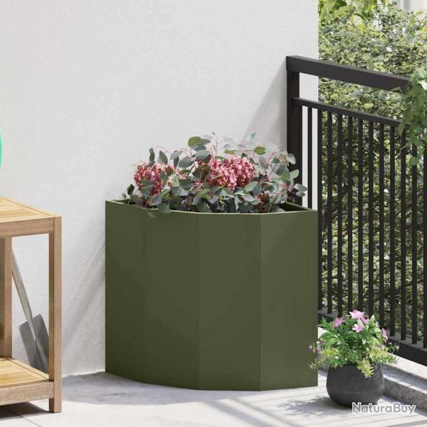 Jardini�re d'Angle Vert olive 45 x 45 x 50 cm Acier