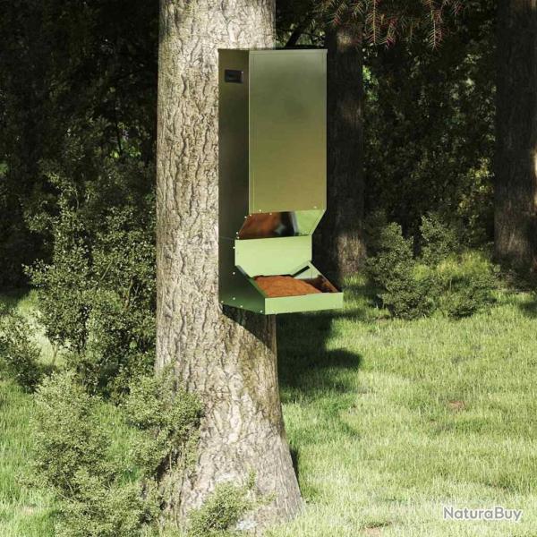 Nourrisseur pour cerfs Argent 28 x 30 x 80 cm Acier galvanis�