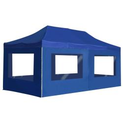Tente de r&eacute;ception pliable avec parois Aluminium 6 x 3 m Bleu