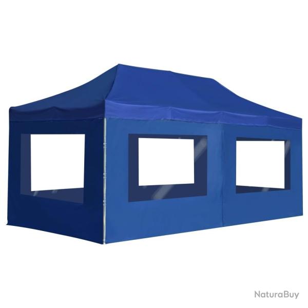 Tente de r�ception pliable avec parois Aluminium 6 x 3 m Bleu