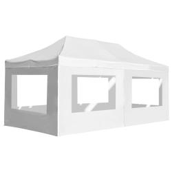 Tente de r&eacute;ception pliable avec parois Aluminium 6 x 3 m Blanc