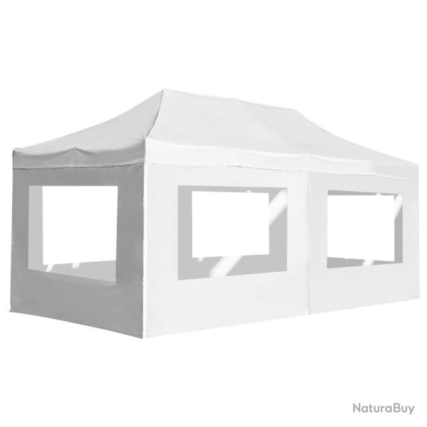 Tente de r�ception pliable avec parois Aluminium 6 x 3 m Blanc