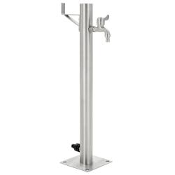Colonne &agrave; eau de jardin ronde Acier inoxydable 65 cm