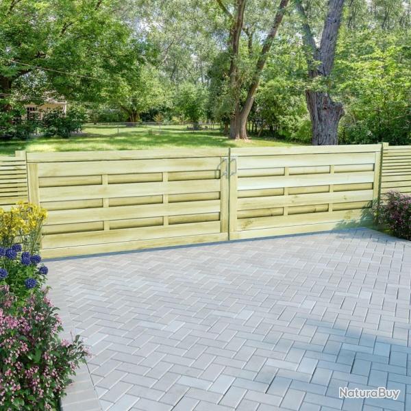 Portillons 2 pcs Bois de pin impr�gn� 150x75 cm Vert
