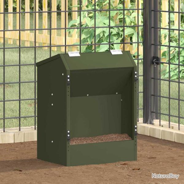 Distributeur pour lapins Vert olive 64.5 x 25.5 x 45.5 cm