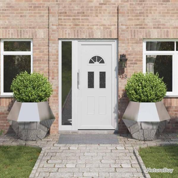 Jardini�re 2 pcs Argent 100 x 100 x 80 cm Acier galvanis�