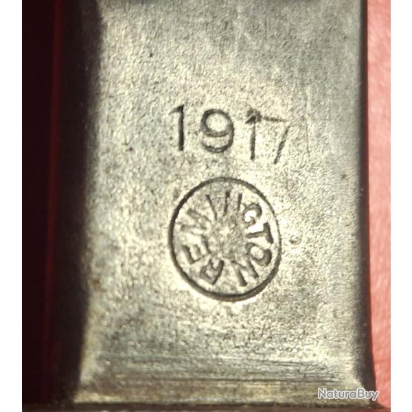 Belle baionnette US 17 Remington avec fourreau, bronzage � 90%, beaux marquages.