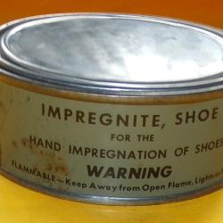 ARMEE AMERICAINE U.S :BOITE DE GRAISSE A CHAUSSURES IMPREGNITE , FABRICATION U.S.A , BOITE NEUVE