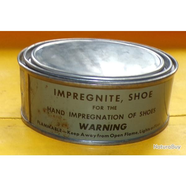 ARMEE AMERICAINE U.S :BOITE DE GRAISSE A CHAUSSURES IMPREGNITE , FABRICATION U.S.A , BOITE NEUVE