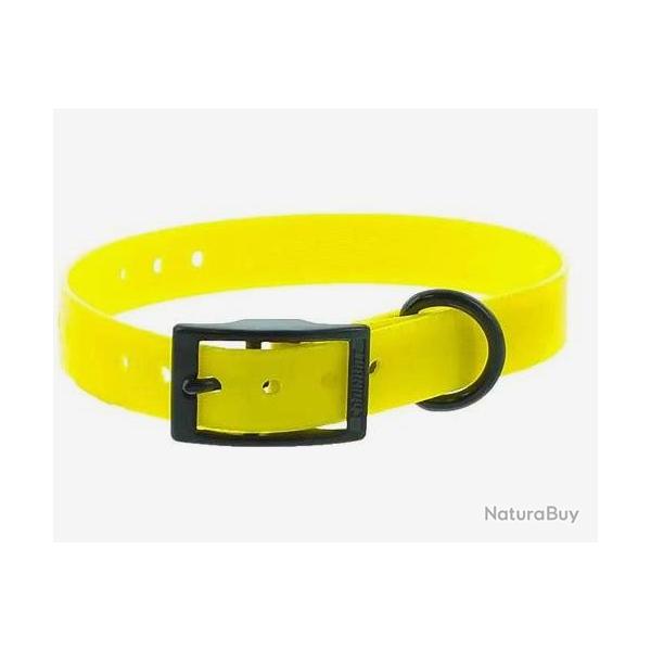 Collier Pisteurs polyur�thane jaune 65cm x 25mm