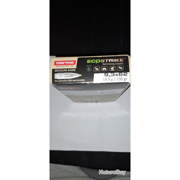 Balle ecostrike en 9.3x62 de chez norma boite neuve