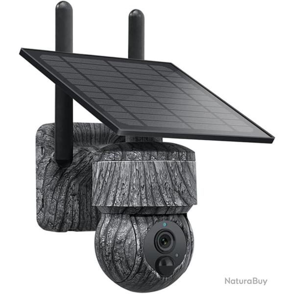 Cam�ra Surveillance 4MP 4G SIM Solaire PTZ 360� Vision Nocturne D�tection Mouvement Outdoor