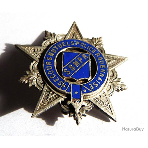 Rare Insigne SECOURS MUTUELS POLICE ROUENNAISE de la marque Chobillon Palais-Royal