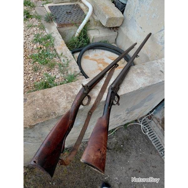 Lot fusils de chasse anciens