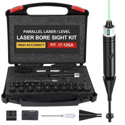 Boresighter Laser Vert Universel Cal .17 &agrave; 12GA Kit R&eacute;glage Lunette 32 Adaptateurs Niveau Pr&eacute;cision