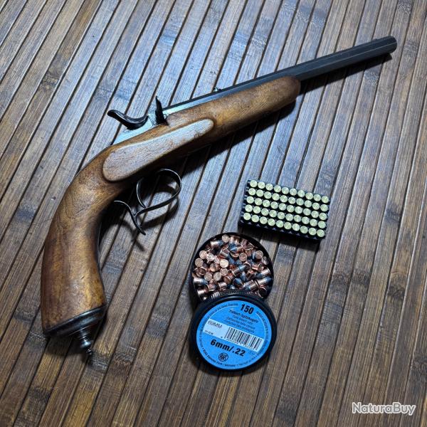 PISTOLET DE TIR 22 Short 22 FLOBERT  INTERESSANT SYST�ME A CULASSE RENFORC� AVEC �JECTEUR DE DOUILLE