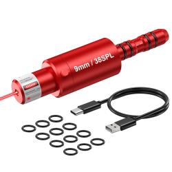 Cartouche Laser de R&eacute;glage Calibre Boresighter Rechargeable USB Lunette Pr&eacute;cision 9mm.38spl Red